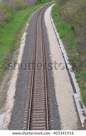 empty railway line and grass