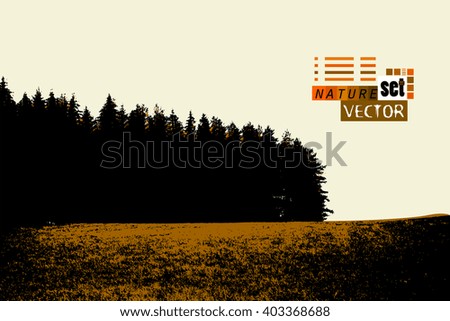 autumn Forest tracing. Vector