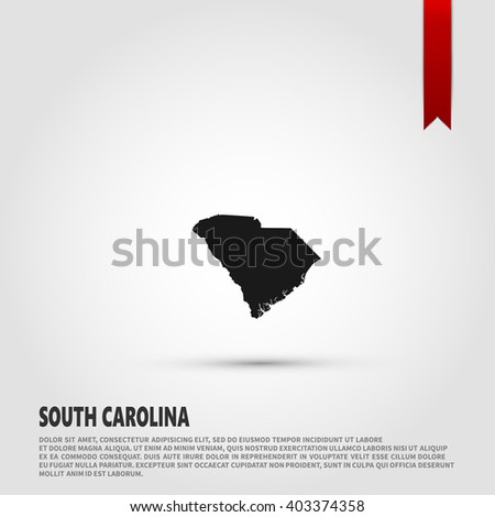 Map of the South Carolina state. Vector illustration design element. Flat style design icon.