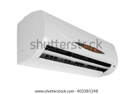 White air conditioner system isolated on white background 