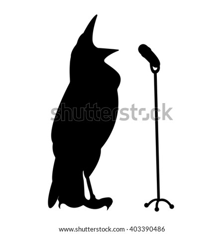 Silhouette of singing bird