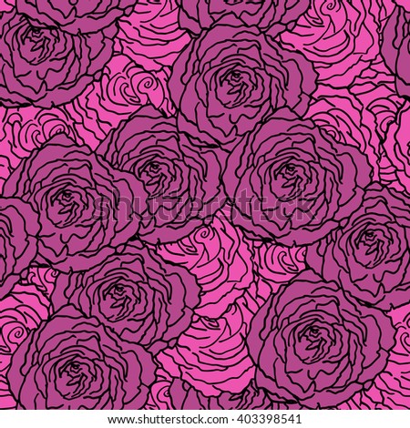 Seamless vector red roses background. Vector illustration