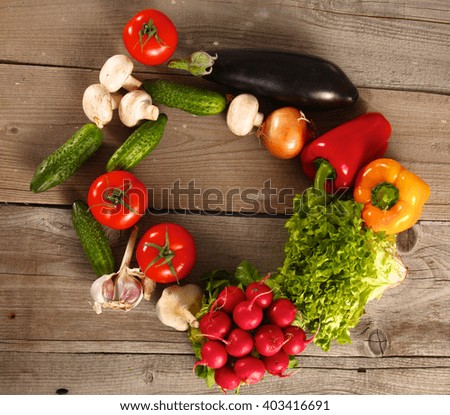 Vegetables . Fresh Bio Vegetable in a Basket. Over Nature Background