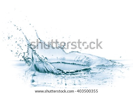 water splash isolated on white background Royalty-Free Stock Photo #403500355