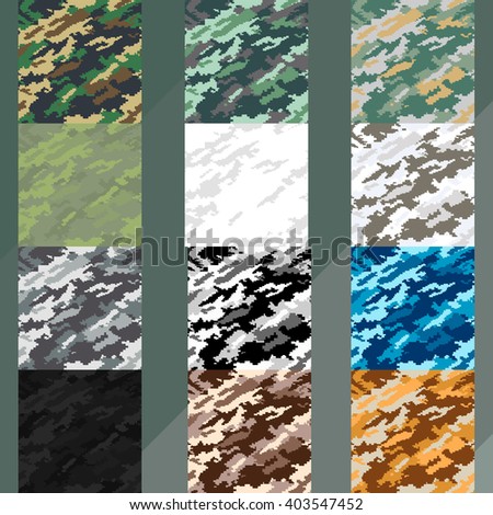 Digital Camouflage Collection.
Seamless patterns.