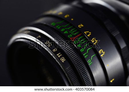 lens on a black background