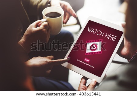 Watch Here Application Display Video Concept