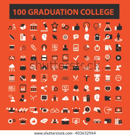 graduation college icons
