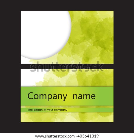 vector template business card green
