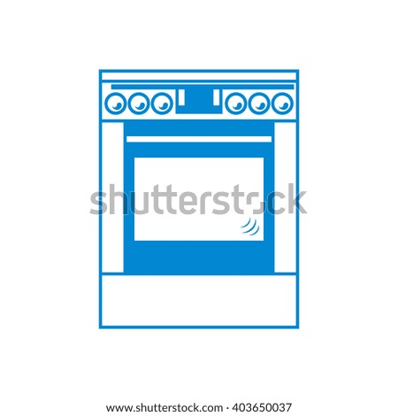 Stylized icon of a colored cooker on a white background