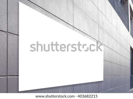 Blank large billboard for advertising on building wall