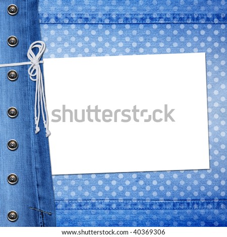 Abstract blue jeans background with rivet for design