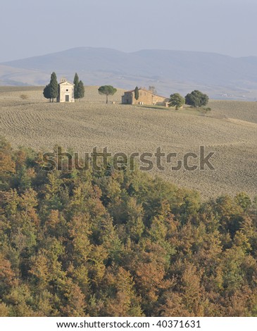 Villa and Landscape in autumn colors, Tuscany, Italy