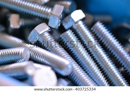 close up of zinc plated screws
 Royalty-Free Stock Photo #403725334