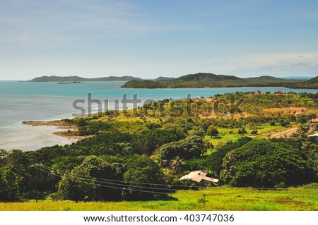 Thursday Island from Green hill fort in the Torres Strait, Australia Royalty-Free Stock Photo #403747036