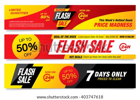 Flash sale banners template design Royalty-Free Stock Photo #403747618