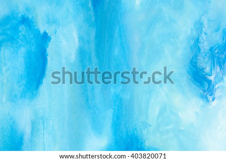 blue watercolors on paper texture - background design - hand painted element