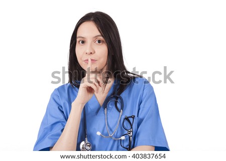 doctor with silence sign