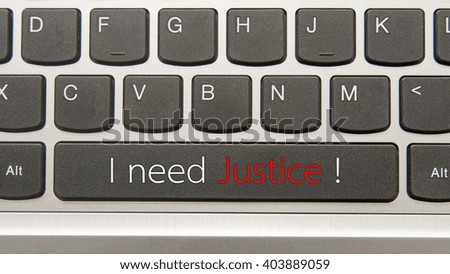 I need justice written on large button of keyboard