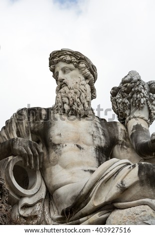Rome, Italy - Pincio fountain at famous Piazza del Popolo square