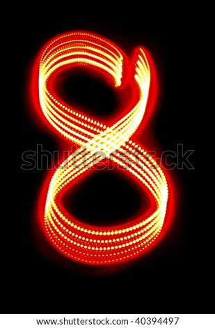 Number "8" made of red light