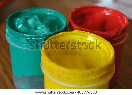 Paints, gouache, painting, color, paint cans, thick liquid paint