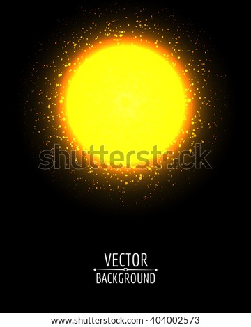 Vector shiny bright glowing .On dark background. Cosmic illustration.