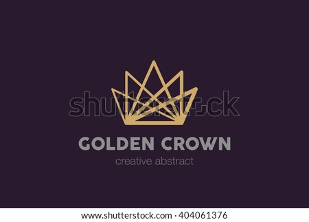 Linear Crown abstract Logo design vector template.
Creative Business Logotype concept icon.