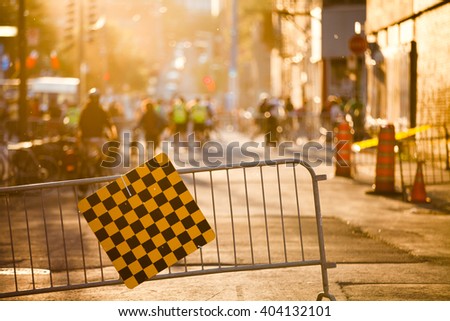 Blocked Street and Fence during Festival reserved for Pedestrians.