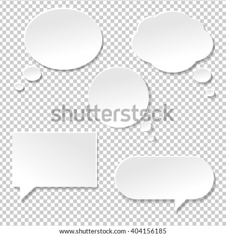 Speech Bubble Big Set, Isolated on Transparent Background, Vector Illustration