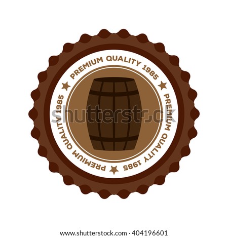 Isolated banner with text and a beer barrel icon