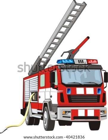 vector scene of the special car for fight with fire