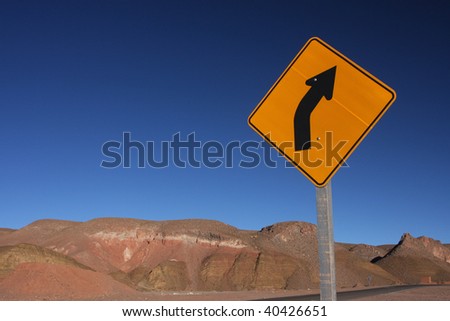 Right turn roadsign