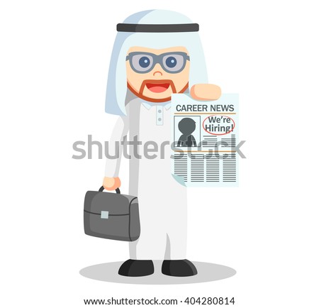 Arabic man showing news