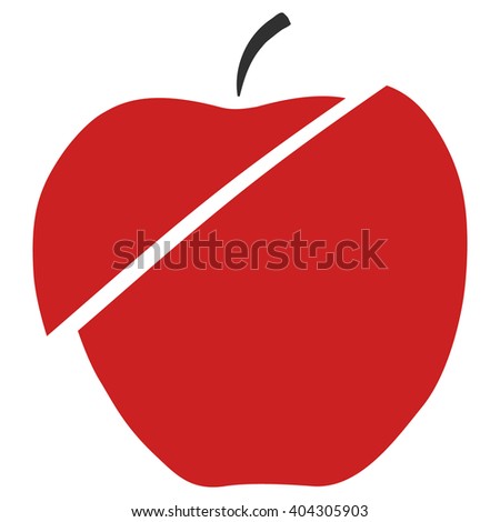 red apple of two halves