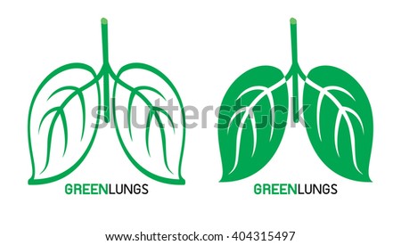 Leaves designed like human lungs, vector illustration