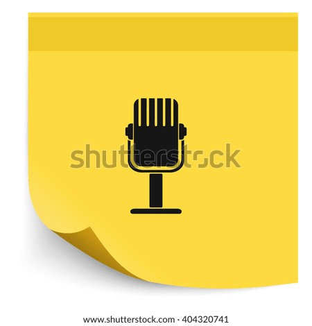 Rrecording studio microphone icon. Flat microphone illustration. 