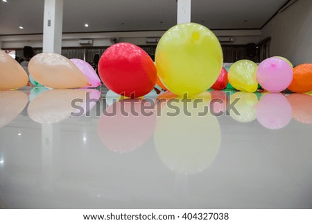 Colorful balloons on the floor