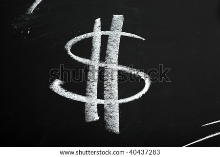 dollar sign on the blackboard