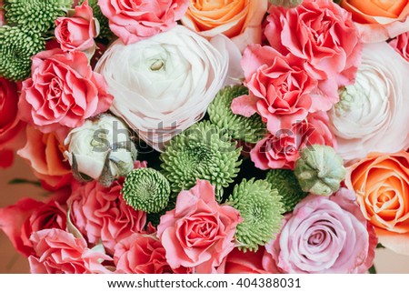 abstract background of spring colorful bouquet flowers