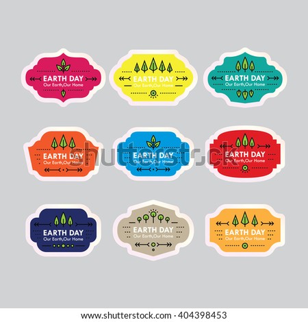 Earth day badges/labels. Natural, go green, save the earth. EPS10