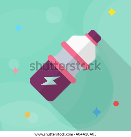 Sports drinks flat  icon with long shadow,eps10
