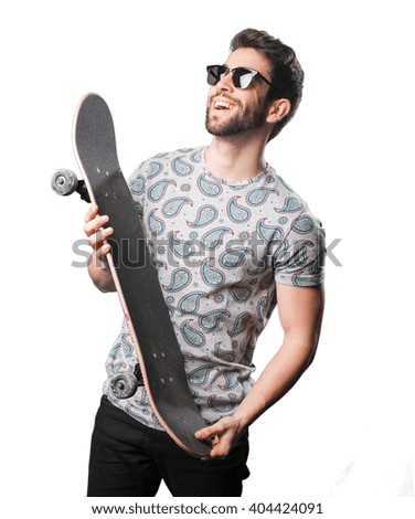 young man holding a skateboard