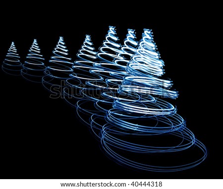 Abstract blue Christmas trees