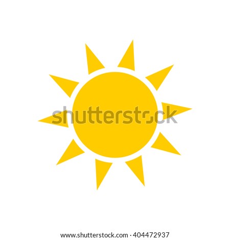 Sun icon, flat design element, vector