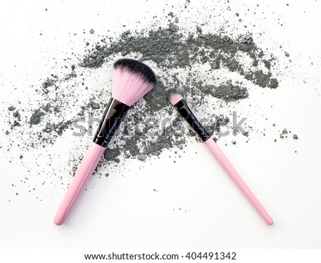 professional make-up brush with dust eyeshadow colorful