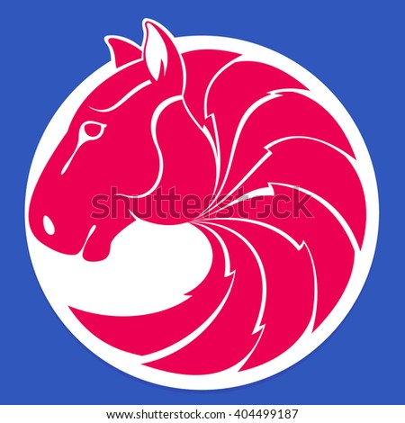 Horse head flat vector sport logo. Animal design template elements for your corporate identity or sport team branding.