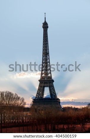 Beautiful view of the Eiffel tower