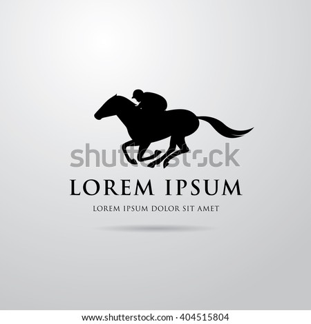 Silhouette of racing horse with jockey. Equestrian sport Royalty-Free Stock Photo #404515804