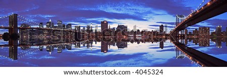 Manhattan panoramic and reflection (very large and detailed file)